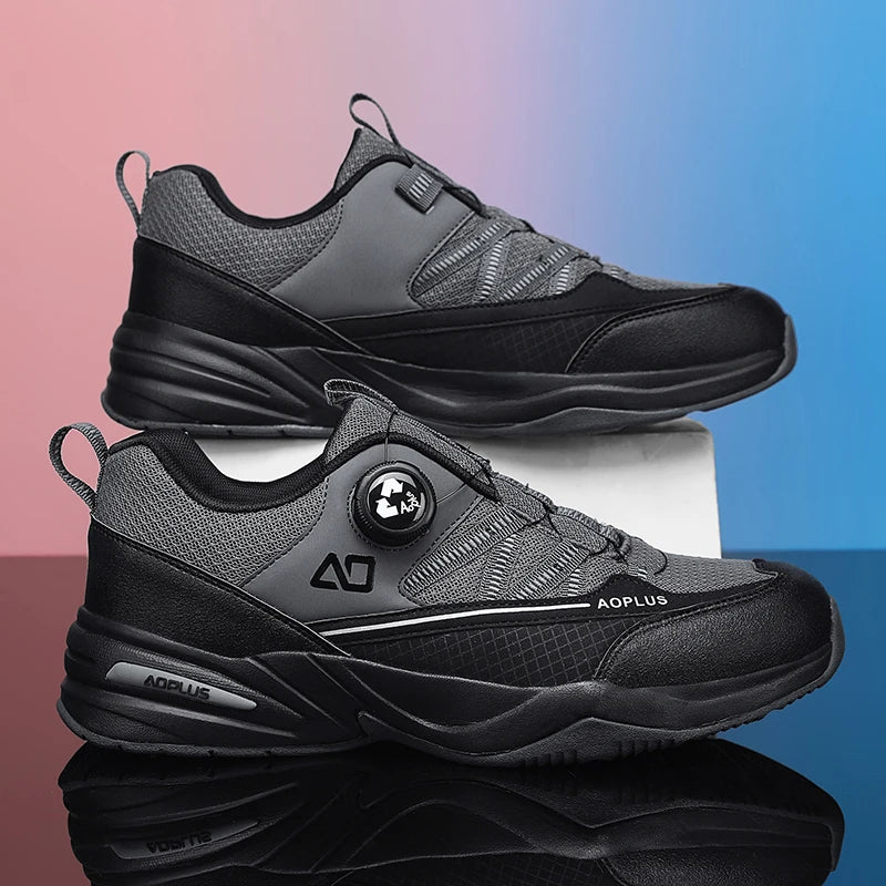 New Fashionable Hiking shoes, Comfortable and Breathable Men's Casual sports shoes, Outdoor walking shoes, black and Gray colors