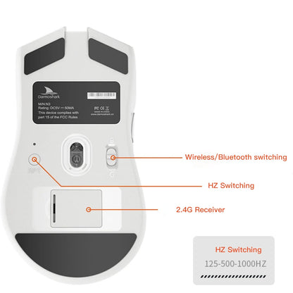 Motospeed Darmoshark N3 Pro Bluetooth – bezprzewodowa mysz gamingowa Double 8K, trójtrybowa, ładowalna, PAW3395, 64g, ergonomiczna mysz dla graczy