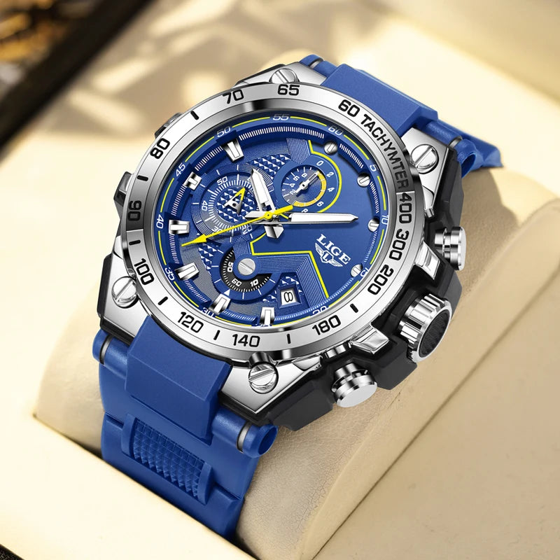 LIGE Luxury Military Watch For Men Waterproof Luminous Silicone Man Watch Quartz High Quality Men's Sports Watches Male Relojs