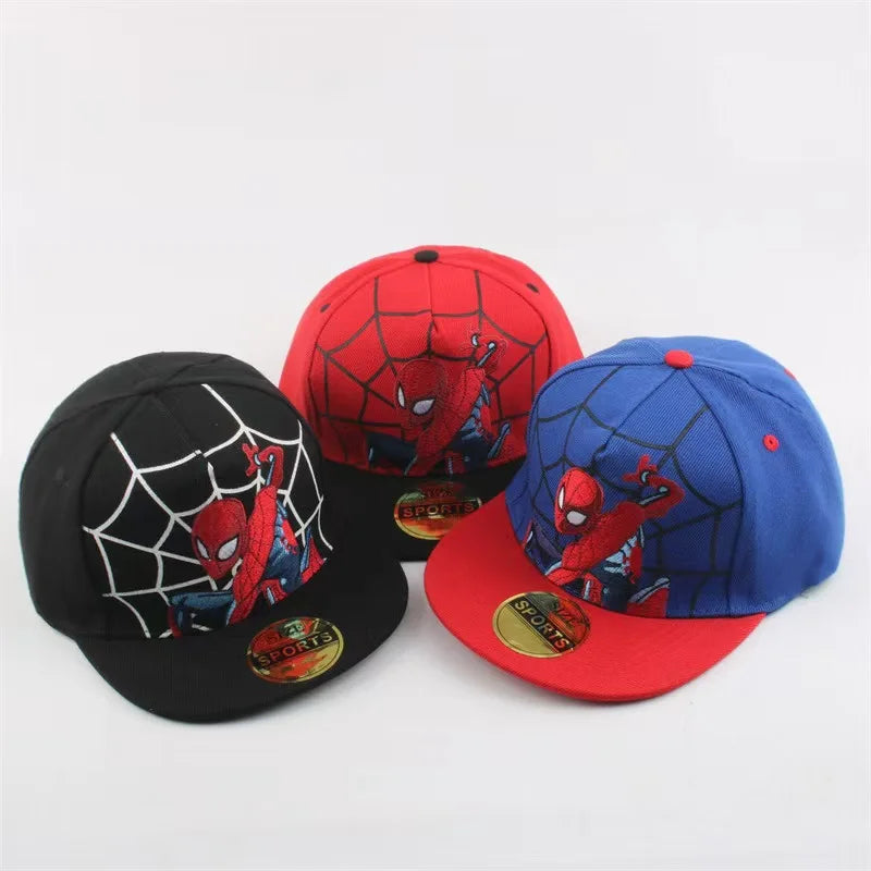 Marvel Spring/Summer New Children's Anime Spider Man Sunscreen Hat Baseball Hat Flat Edge Hip Hop Hat
