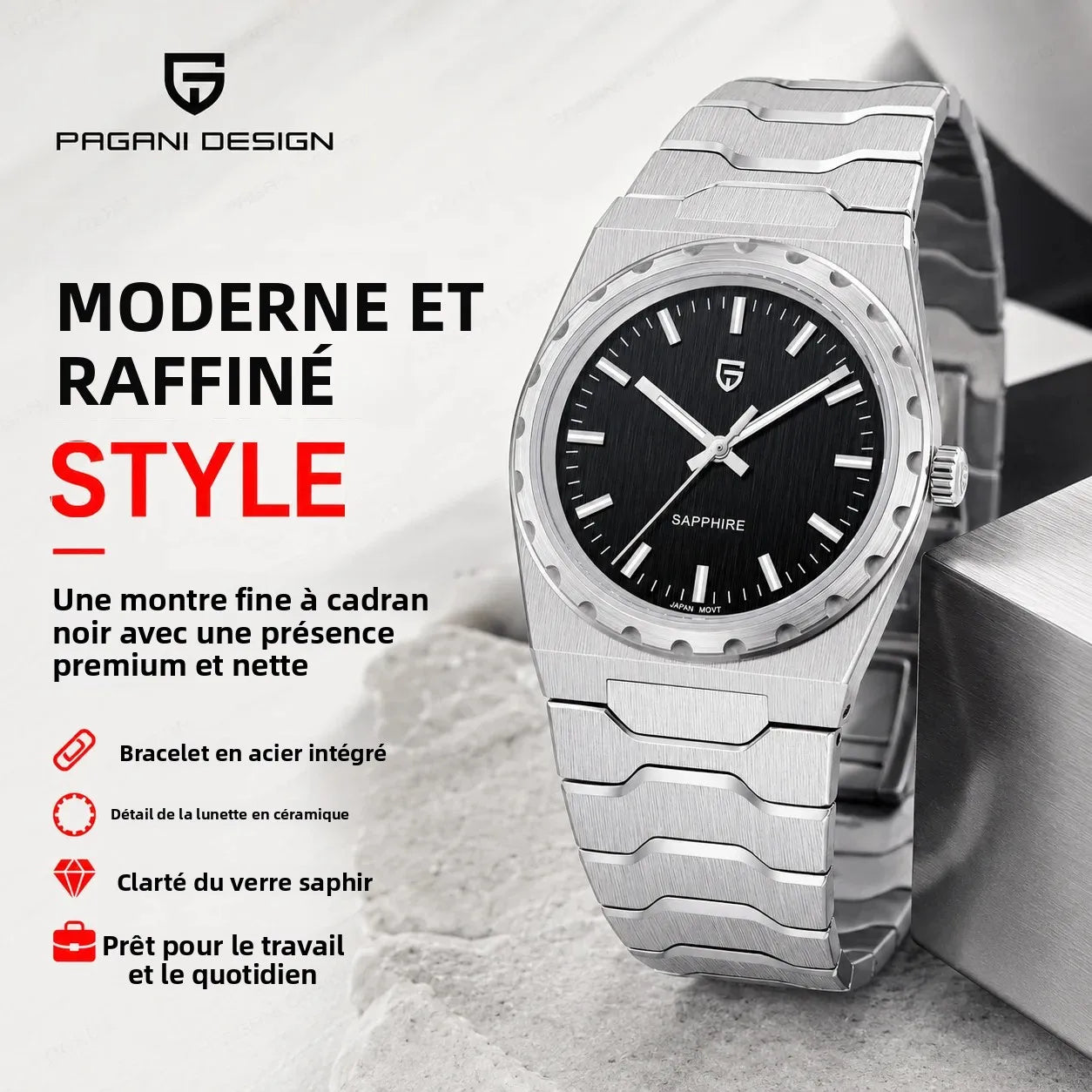 PAGANI DESIGN 2026 new ultra-thin 7mm quartz men's watch stainless steel sapphire 10Bar waterproof C3 upgrade V2 reloj hombre