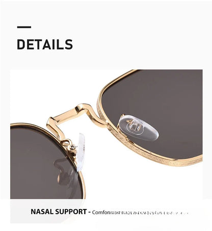 Ochelari de soare metalici, pătrați și ovali, la modă, retro, pentru bărbați și femei, personalizați, rezistenți la raze UV, ochelari de vedere de lux, design UV400