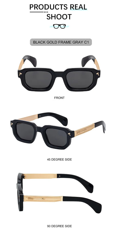Ochelari de soare polarizați, pătrați, în stil punk, pentru bărbați, de marcă de lux, clasici, dreptunghiulari, cu protecție UV400, pentru șofat, la modă, pentru activități în aer liber