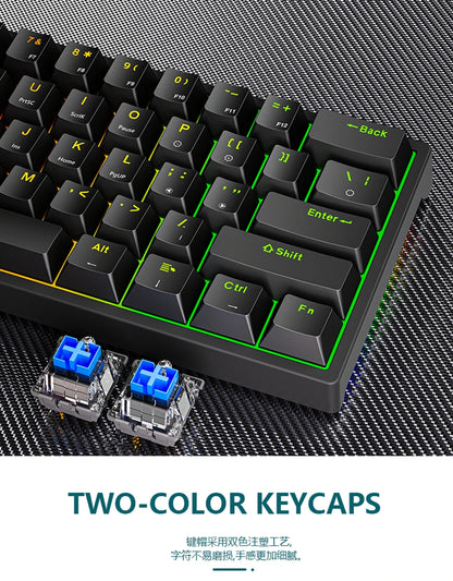 K620 Mini Backlit RGB Gaming Mechanical Keyboard Gamer Mechanic Kit 60 Percent DIY Custom PBT Keycap Hotswap Pink White USB PC