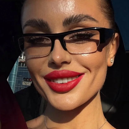ochelari de soare vintage, mici, dreptunghiulari, cu jumătate de ramă, negri, cu lentile în degrade leopard, pentru femei, ochelari de soare la modă pentru condus