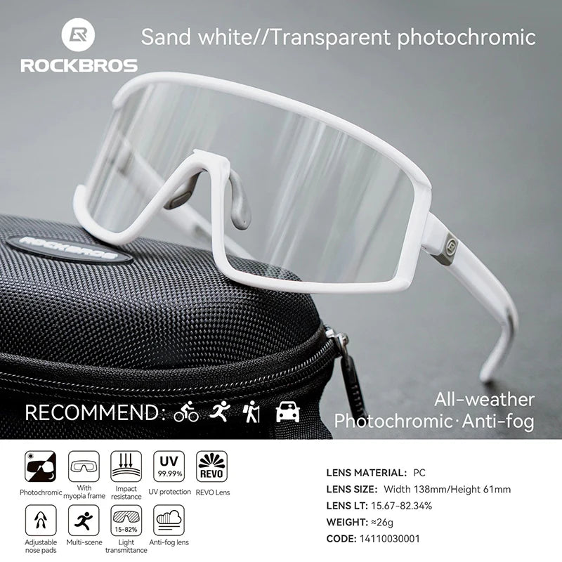 Ochelari de ciclism ROCKBROS: ochelari de soare polarizați, fotocromatici, anti-ceață, ochelari de protecție rezistenți la vânt, ochelari sportivi pentru MTB și biciclete de șosea