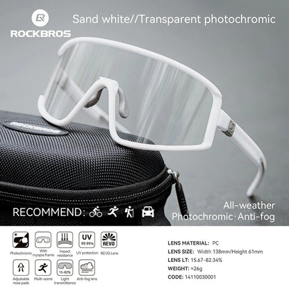 Ochelari de ciclism ROCKBROS: ochelari de soare polarizați, fotocromatici, anti-ceață, ochelari de protecție rezistenți la vânt, ochelari sportivi pentru MTB și biciclete de șosea