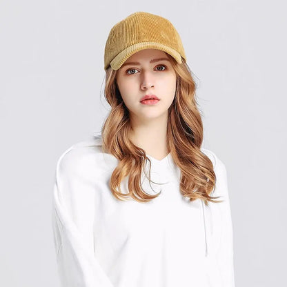Unisex Corduroy Corduroy Baseball Cap Adjustable Sun Hat Hip Hop Cap Men