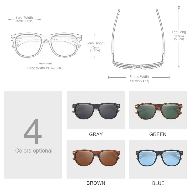 Ochelari de soare Oi Wood din lemn de nuc negru polarizați pentru bărbați Ochelari de soare polarizați pentru bărbați Ochelari UV400