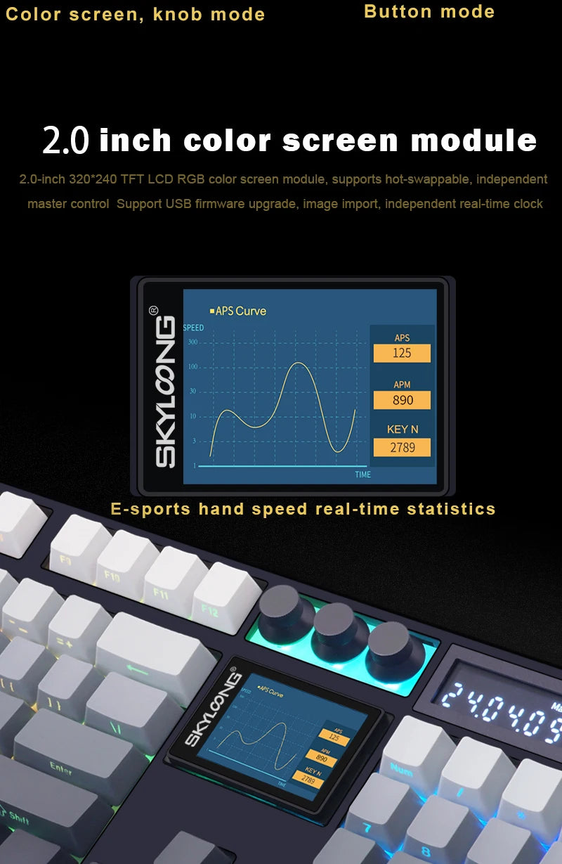 SKYLOONG GK104 Pro Wireless Mechanical Keyboard 100% Custom Keyboard Hot-Swapp Low-noise Switch for PC Gamer office Accessoies