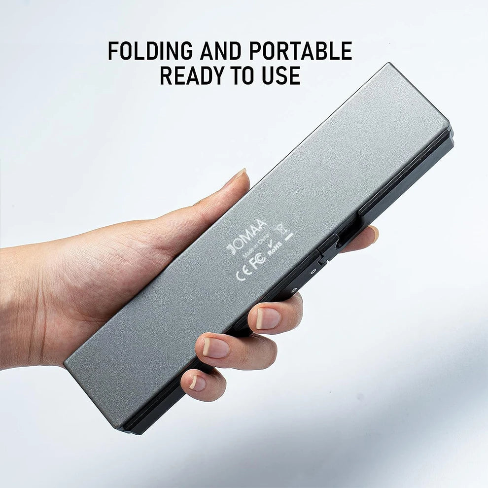 Jomaa Folding Keyboard Bluetooth Rechargeable Bluetooth Keyboard for Laptop iPad Phone Mini Portable Folding Keyboard