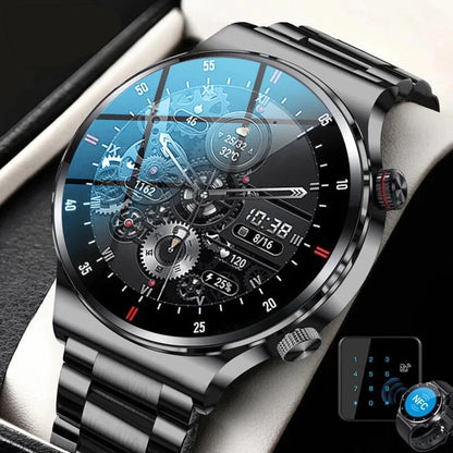 Luxury QW33 Smart Watches Men NFC Wireless Call Fitness Waterproof Sports Wrist Intelligent Smartwatches for Women Android 2026