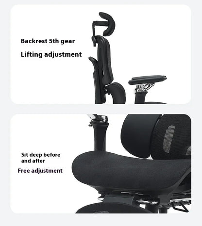 Ergonomic Office Chair Mesh Seat Adjustable Headrest Commercial Chair Footrests Support Comfortable Lumbar Chaise Ergonomique