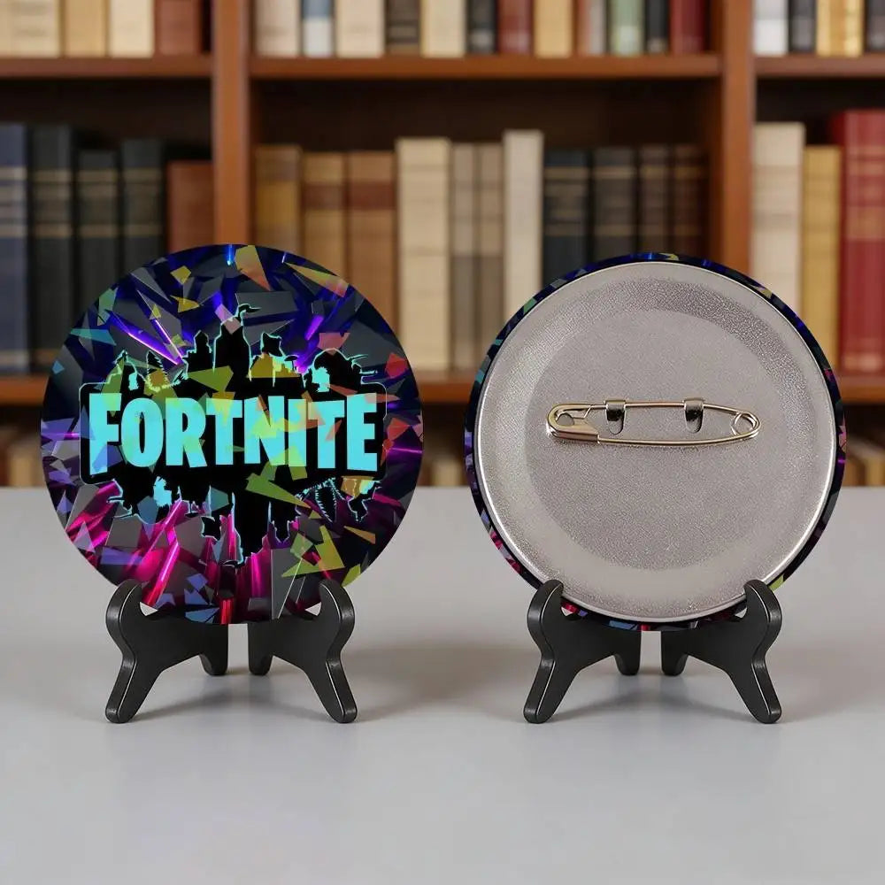 Game F-Fortnite Logo Printing For Laser Badges Pin On Backpack Clothes Hat Brooch Decoration Art Gifts