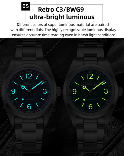 ADDIESDIVE 36mm Orologio da uomo in offerta AD2518, vetro bombato, acciaio inox 316L, impermeabile 100m, al quarzo