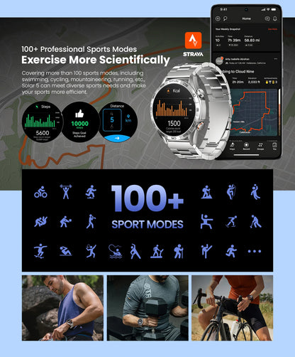 HAYLOU Solar 5 Voice Calling Smartwatch 1.58'' AMOLED Display 60Hz Smart Watch 24H Health Monitoring Sports Smartwatch for Men