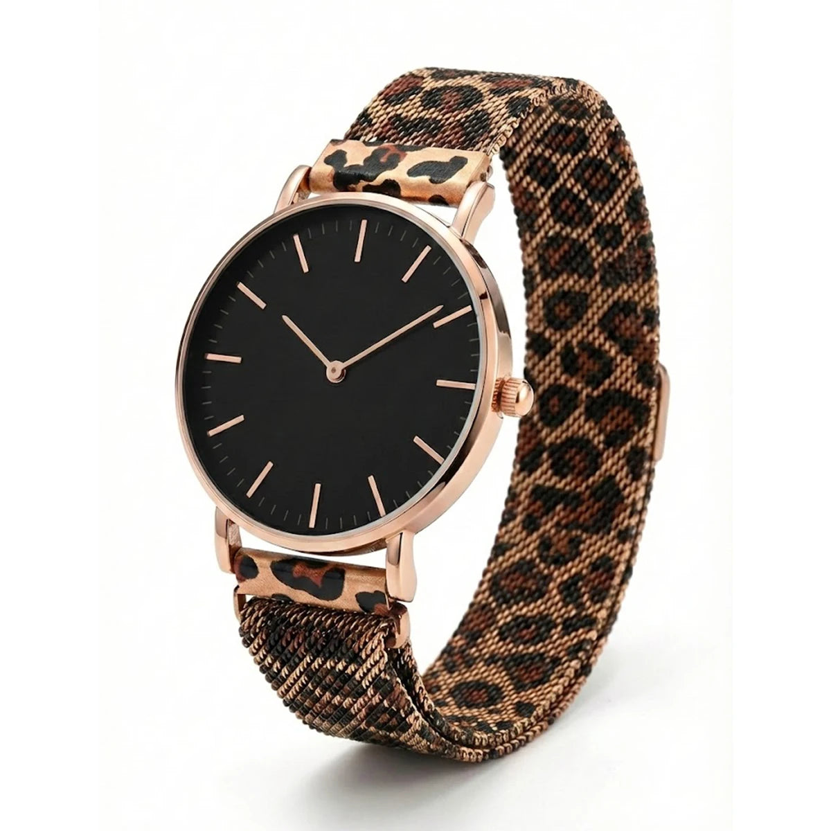 Ultra-thin Fashion Women's Watches Luxury Leopard Pattern Mesh Band Ladies Quartz Wristwatches Minimalist Female Clock Reloj
