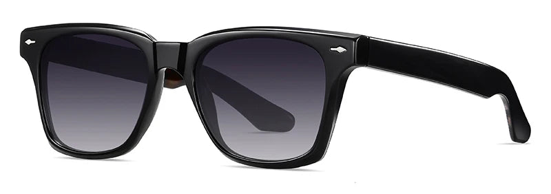 Ochelari de soare polarizați retro Swanwick TR90 pentru bărbați, ochelari de soare pătrați din acetat pentru femei, unisex, UV400, gri-negru, stil european