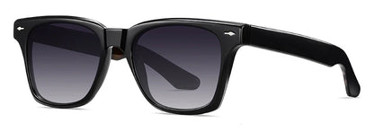 Ochelari de soare polarizați retro Swanwick TR90 pentru bărbați, ochelari de soare pătrați din acetat pentru femei, unisex, UV400, gri-negru, stil european