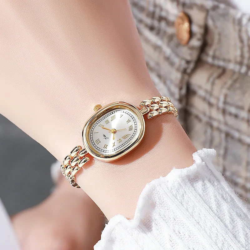 Fashion Women Watches Simple Oval Dial Bracelet Quartz Watches Student Luxury Gift Wristwatches Dropshipping Relojes Para Mujer