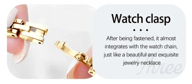 New Gold Watch Women Light Luxury Brand Waterproof Simple Retro Steel Strip Female Student Temperament Fashion Quartz Wristwatch