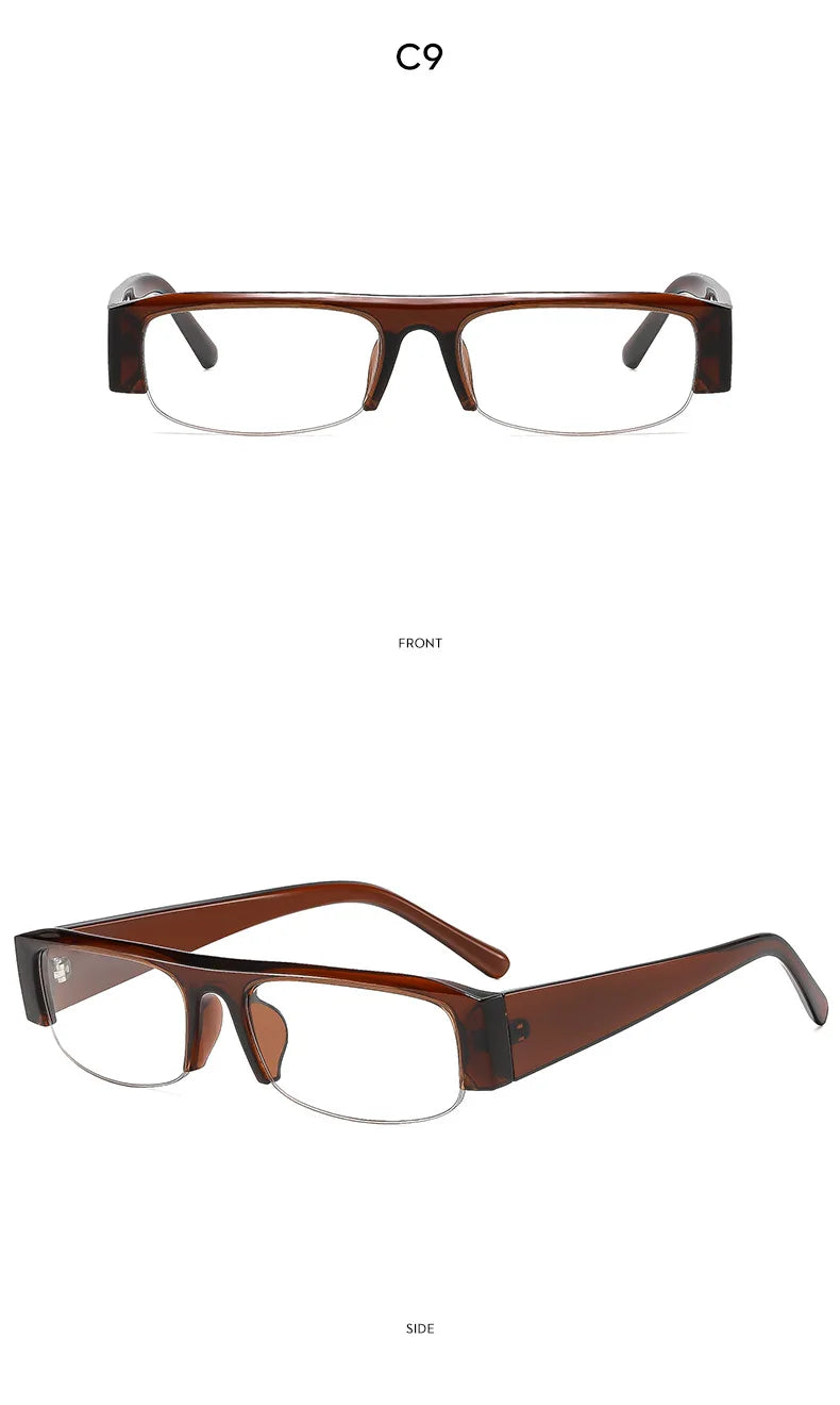 ochelari de soare vintage, mici, dreptunghiulari, cu jumătate de ramă, negri, cu lentile în degrade leopard, pentru femei, ochelari de soare la modă pentru condus