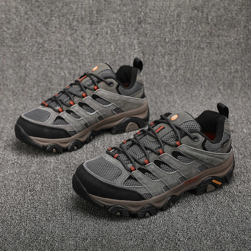 HIKEUP Hiking Shoes for Men, Designer Climbing Trekking Sneakers, Leather Outdoor Sports Work Shoes, Running Shoes