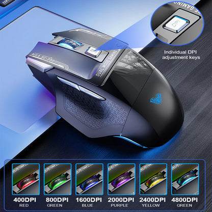 AULA SC550 gamingmus 2.4G trådlös makromus RGB-bakgrundsbelysning ergonomisk design e-sportmus PC-tillbehör
