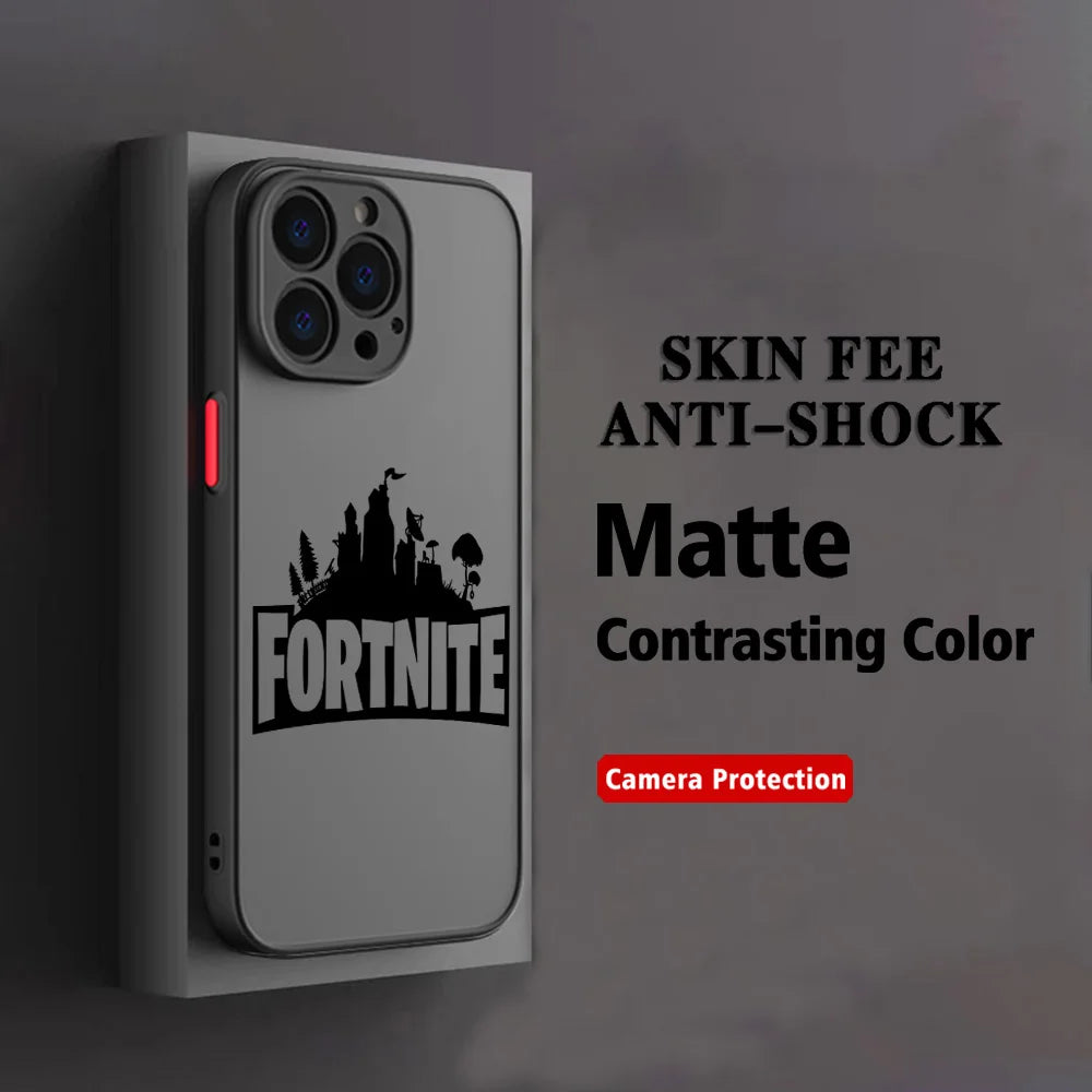 Funda para móvil Hot Game F-Fortnites para Xiaomi Redmi Note 14 13 12 12S 11 11S 10 10S 9T 9S 8 7 Pro Plus 4G 5G, cubierta trasera transparente mate