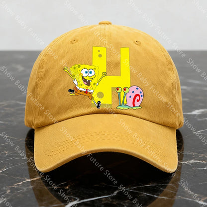 Spongebobs New Baseball Caps for Adult Cartoon Letter Fashion Man Women Washed Hat Summer Vintage Caps Anime Cute Birthday Gifts