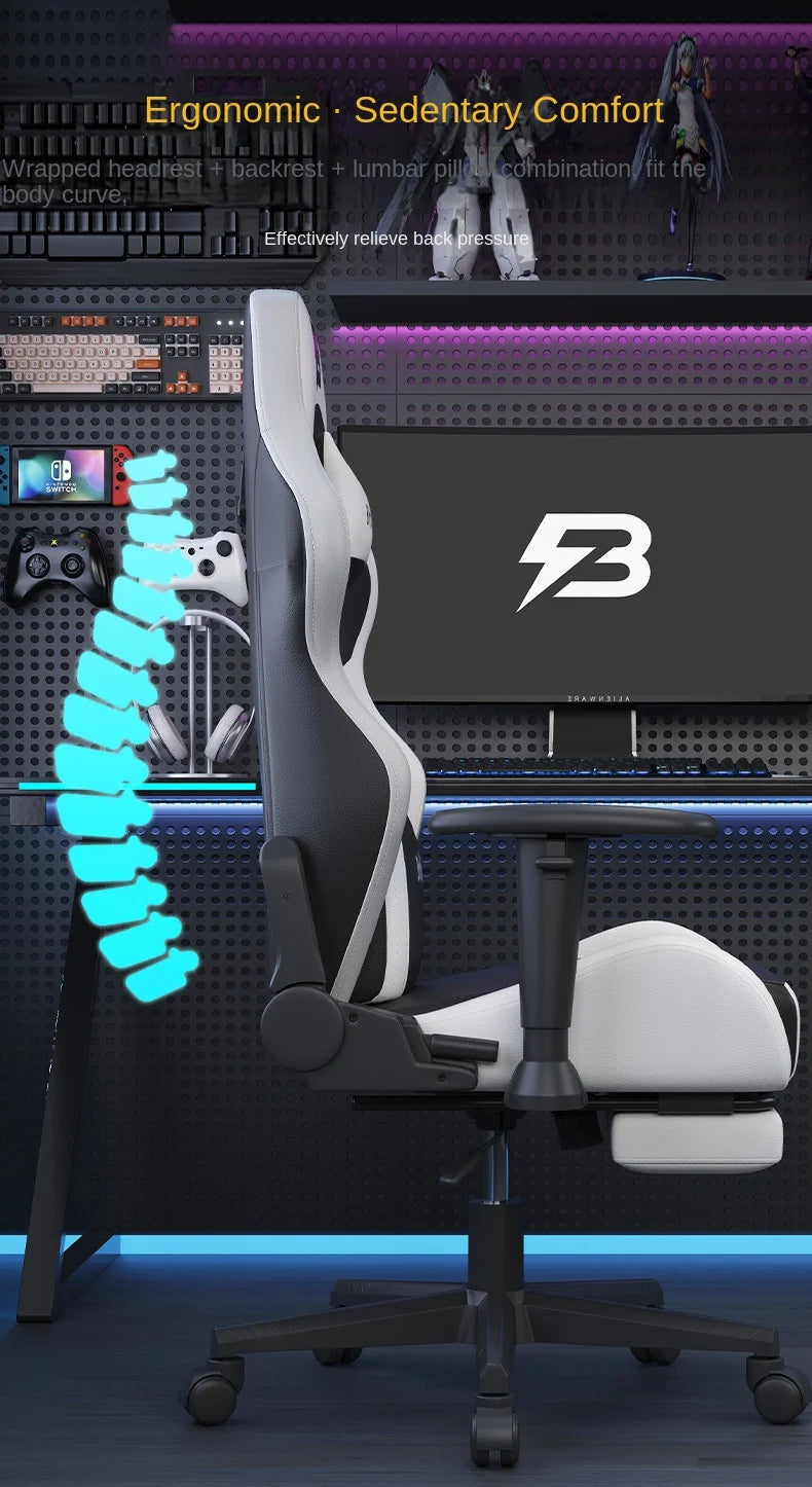 S8 Gaming Chair with 3D Armrests, Adjustable Backrest, Computer Office Chair, Nylon Feet, Gaming Streamer Chair