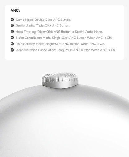 Picun F8MAX ANC kabelloser Kopfhörer, 59dB hybrides aktives Noise Cancelling, Spatial-Audio-Ohrhörer, Bluetooth 6.0, Over-Ear-Headset, 180H
