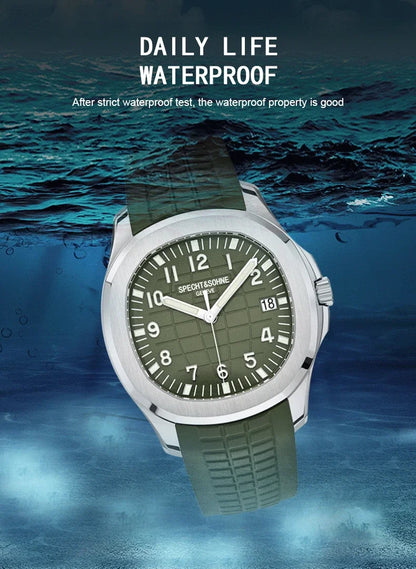 Specht&Sohne 40MM Men's Watches Mechanical Watch Japan Miyota 8215 Movt Rose Gold Stainless Steel Classic 5167 Watch Waterproof
