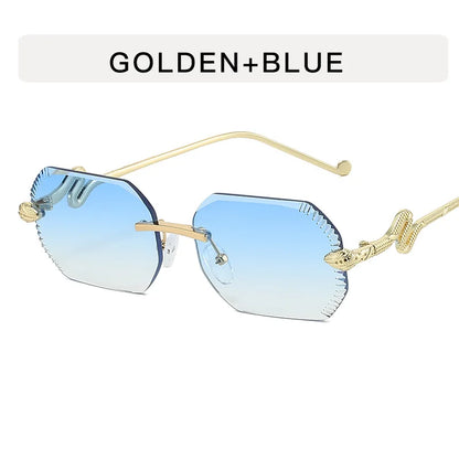 Ochelari de soare decorativi din metal, în formă de șarpe – ramă neregulată unisex, protecție UV, ochelari de soare