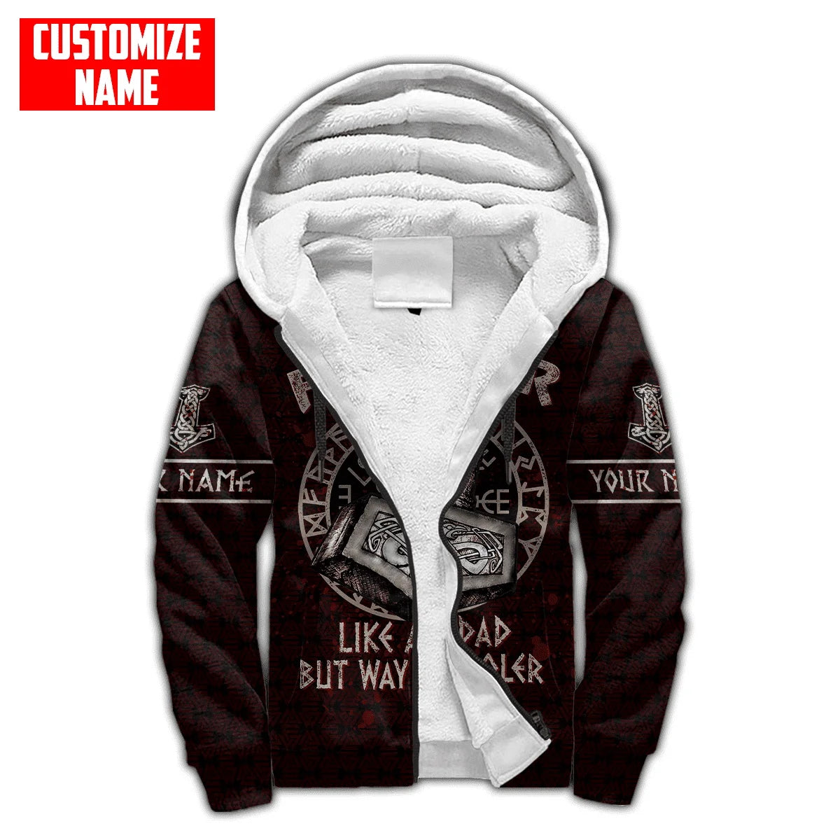 Mjolnir Odin Raven Wolf Tattoo 3D Printed Men's Winter Thicker Zip Hoodie Unisex Casual Hooded Tracksuit Warm Fleece Jacket KD16