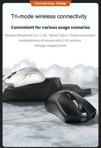 Motospeed Darmoshark N3 Pro Bluetooth – bezprzewodowa mysz gamingowa Double 8K, trójtrybowa, ładowalna, PAW3395, 64g, ergonomiczna mysz dla graczy