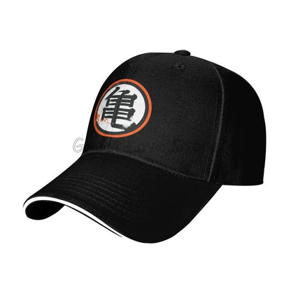 DBZ Kanji Print Baseball Cap Men Adjustable Sun Hat Luxury Trucker Sandwich Cap Women Casual Snapback Bucket Caps Golf Hats