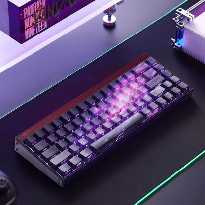 Keycap PBT trasparenti Cherry con incisione laterale e sfumatura Purple Galaxy, 135 tasti, compatibili con tastiere meccaniche 60/64/84/98/108