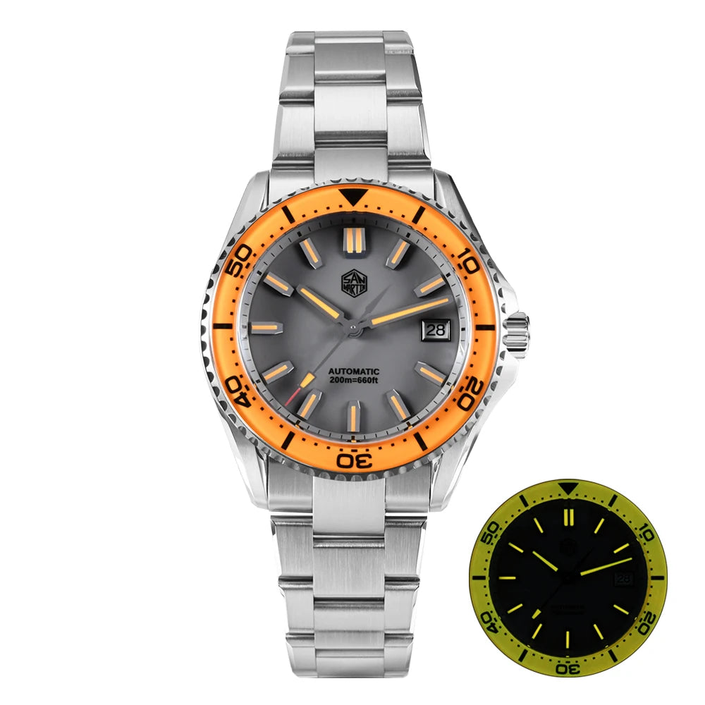 San Martin 2025 New Enamel Dial Full Luminous 39mm Dive Watch Luxury Men Watch NH35 Automatic Mechanical Waterproof 200m SN0129