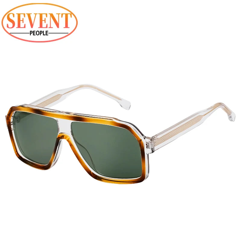 Ochelari de soare clasici, supradimensionați, pătrați, pentru bărbați, de lux, la modă, cu ramă metalică mare, ochelari de protecție, ochelari de soare eleganți pentru doamne