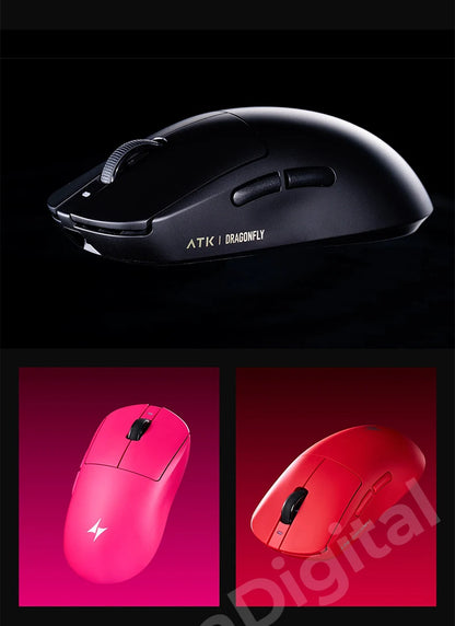 Mouse da gaming wireless ATK Dragonfly A9 Ultimate A9 Air PAW3950 ultraleggero ergonomico per e-sport FPS Gamer CSGO A9 Ultra