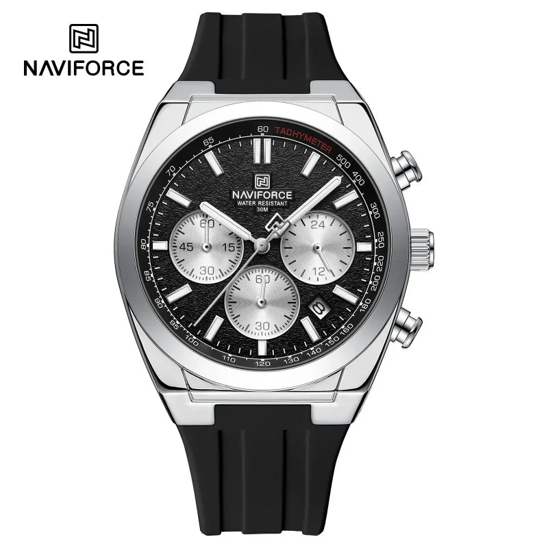 NAVIFORCE Herrenarmbanduhr – Luxuriöser und sportlicher Stil, Quarzwerk, 24-Stunden-Anzeige, Datumsfenster, Chronograph, wasserdicht – Geschenkidee für Herren