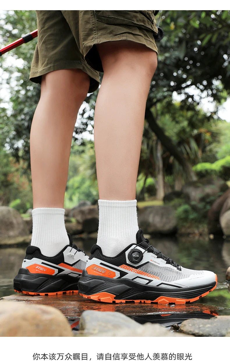 Zapatillas de running para hombre de primavera y verano, calzado de senderismo para exteriores, zapatillas de trail resistentes al desgaste con cierre BOA, transpirables, de estilo deportivo y casual