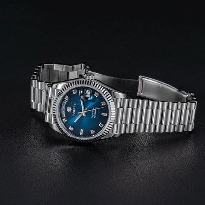 Sugess Watch of Men 36mm Date Automatic Retro Mechanical Wristwatches Sapphire Crystal RoseGold Dandong SL3034 Movement Day New