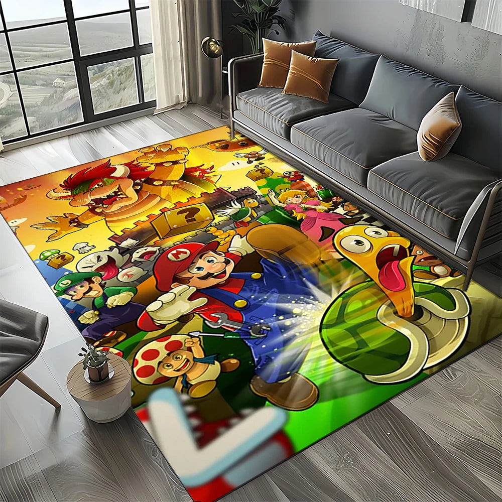 Covor cu motiv retro Mario, covor pentru sufragerie, dormitor, canapea, preș de intrare, decor, covoraș de joacă pentru copii