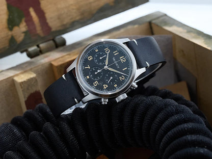 Milifortic 39MM Men's Solar Chronograph M069 Sapphire Crystal VS75 Stainless Steel Case Military Style Quartz Wristwatches