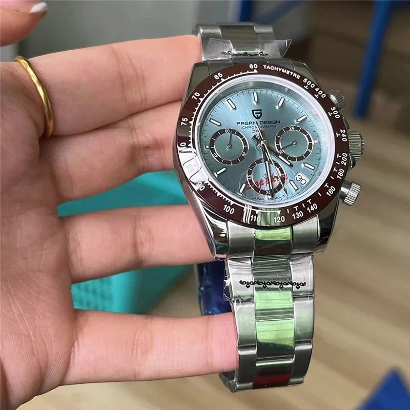 montre chronographe pour homme PAGANI DESIGN– Montre-bracelet à quartz de luxe, lumineuse et étanche.