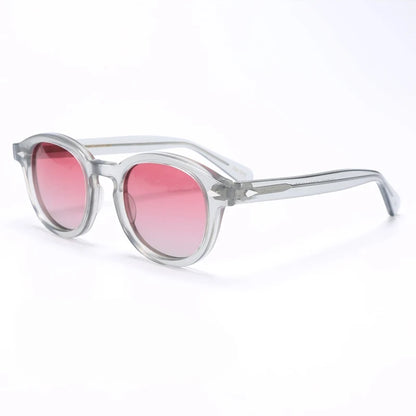 Ochelari de soare polarizați pentru bărbați și femei, stil Johnny Depp Lemtosh, ochelari de soare retro cu ramă rotundă din acetat și lentile UV400, Oculos