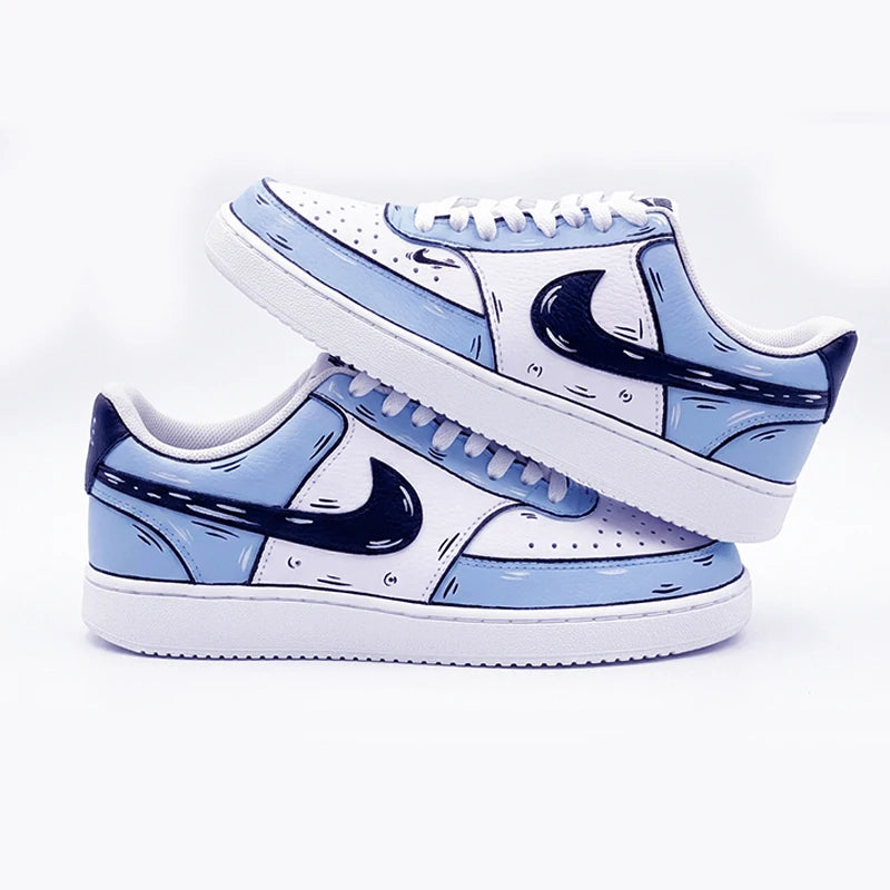 Custom Sneakers NIKE COURT VISION  Messy Line Design Wild Romantic Dream Comic Pattern Couple Matching Shoes Unisex retro shoes