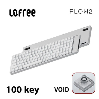 Lofree FLOW2 Mechanische Tastatur fürs Business-Büro, kabellos per Bluetooth und kabelgebunden, leiser und sanfter Klang, kompatibel, geräuscharm, Aluminiumgehäuse